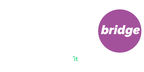 Finsure company logo with a purple circle containing the word bridge.