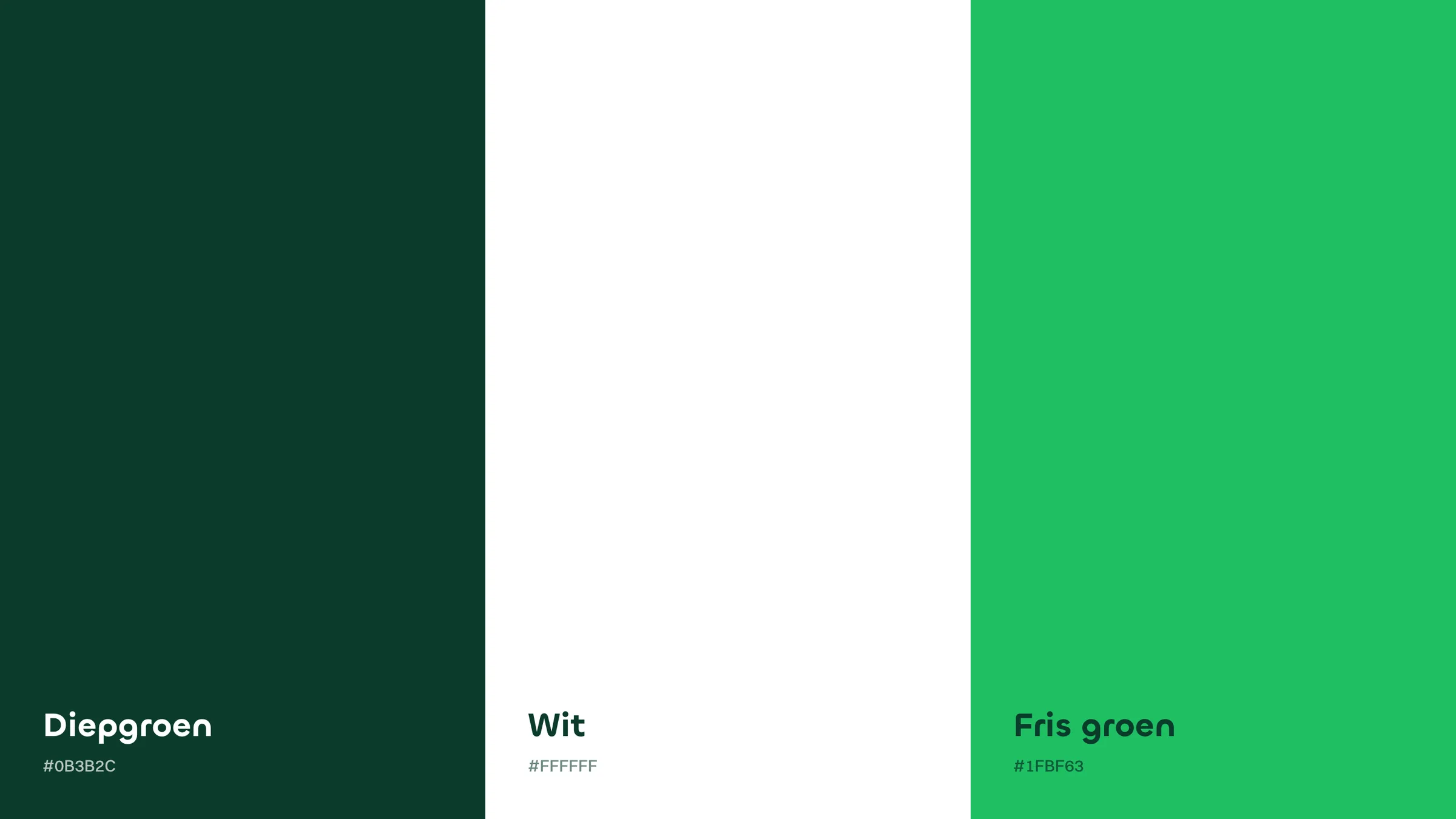 De drie kleuren van DIGIDIJK, diepgroen, wit en fris groen