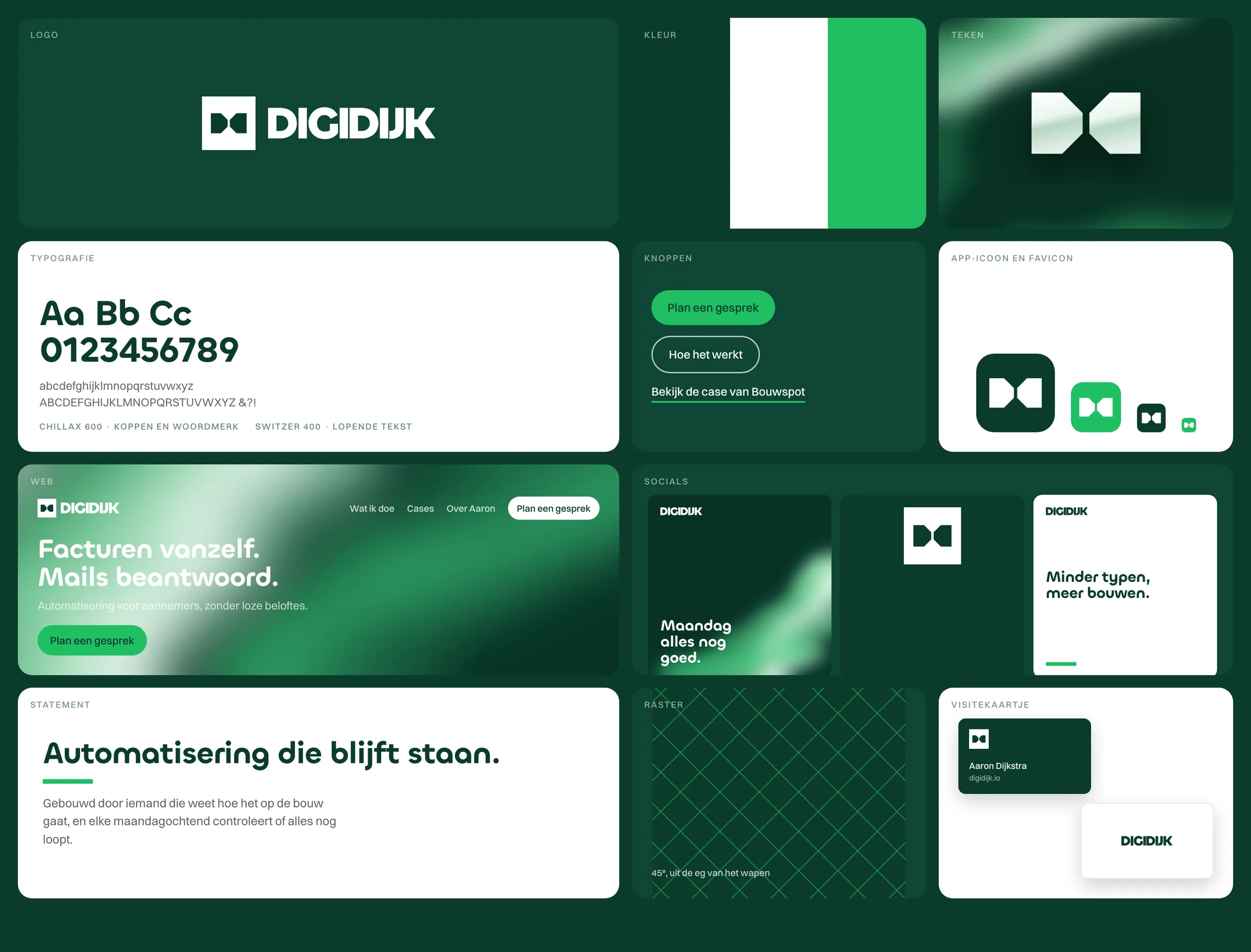 Overzicht van de complete huisstijl van DIGIDIJK
