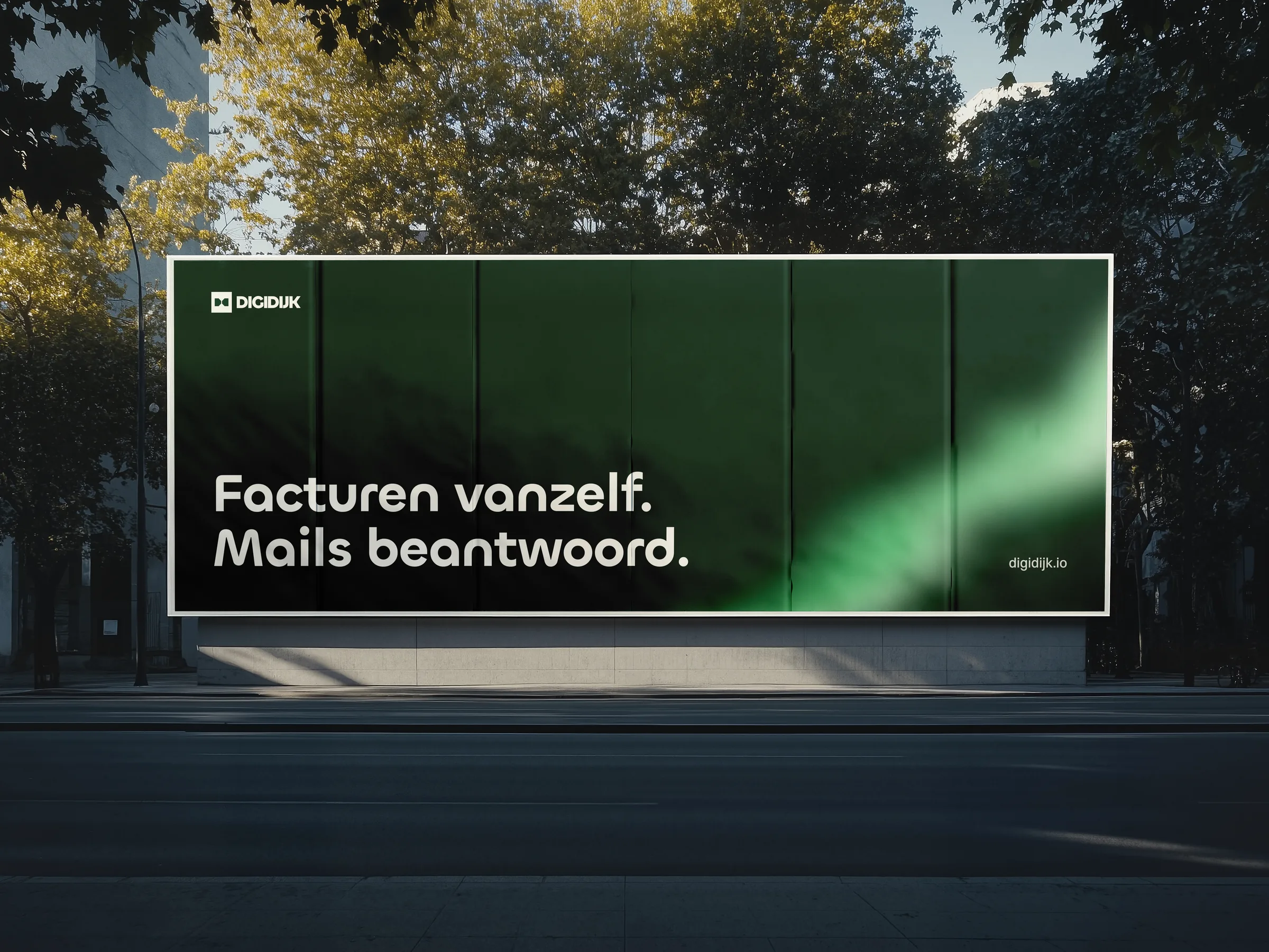 Het logo van DIGIDIJK op een billboard