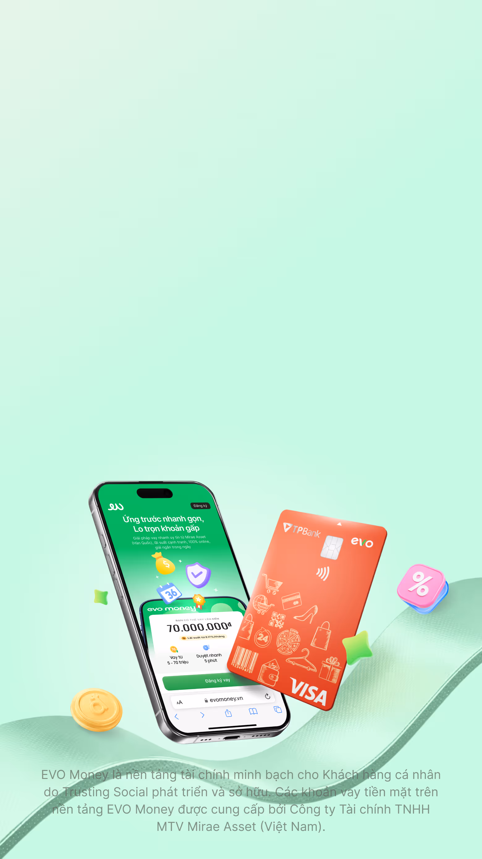 Thông tin sản phẩm vay tiền mặt EVO Money