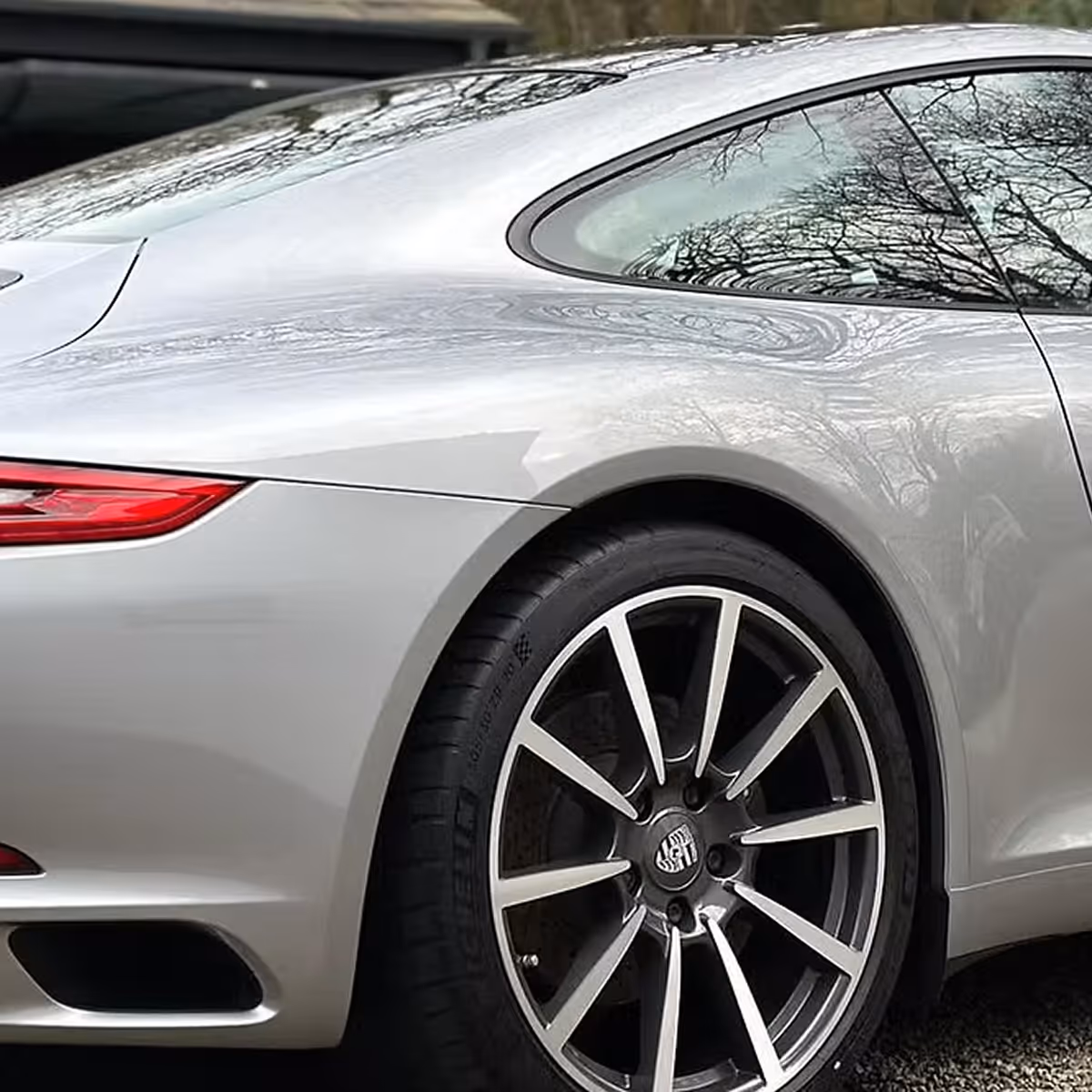Silver porsche