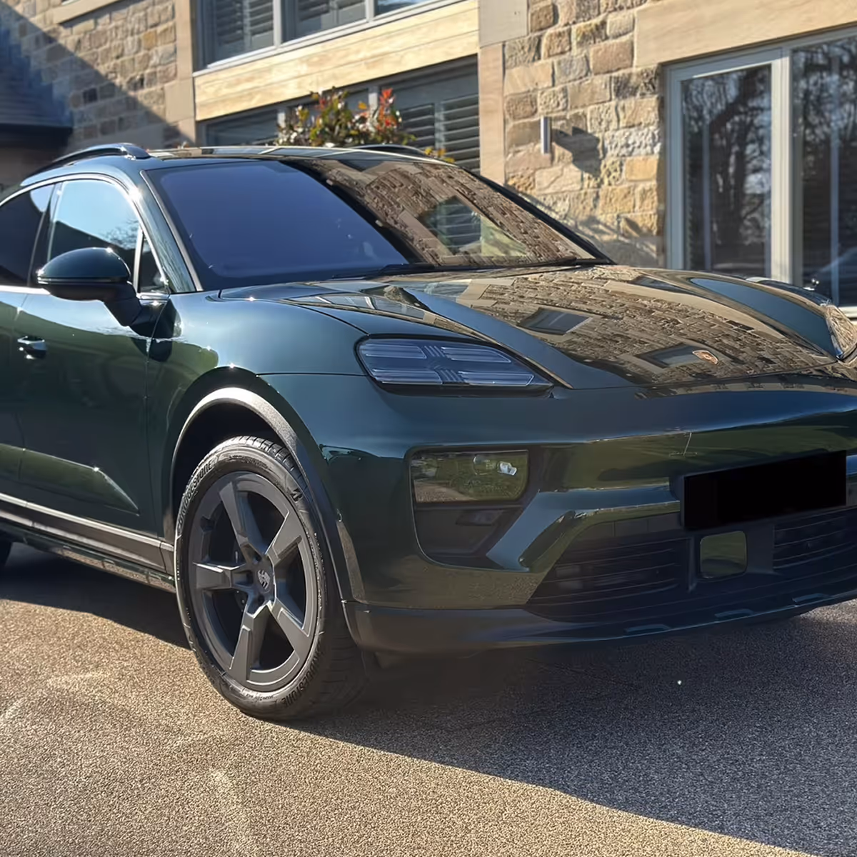 Dark green car