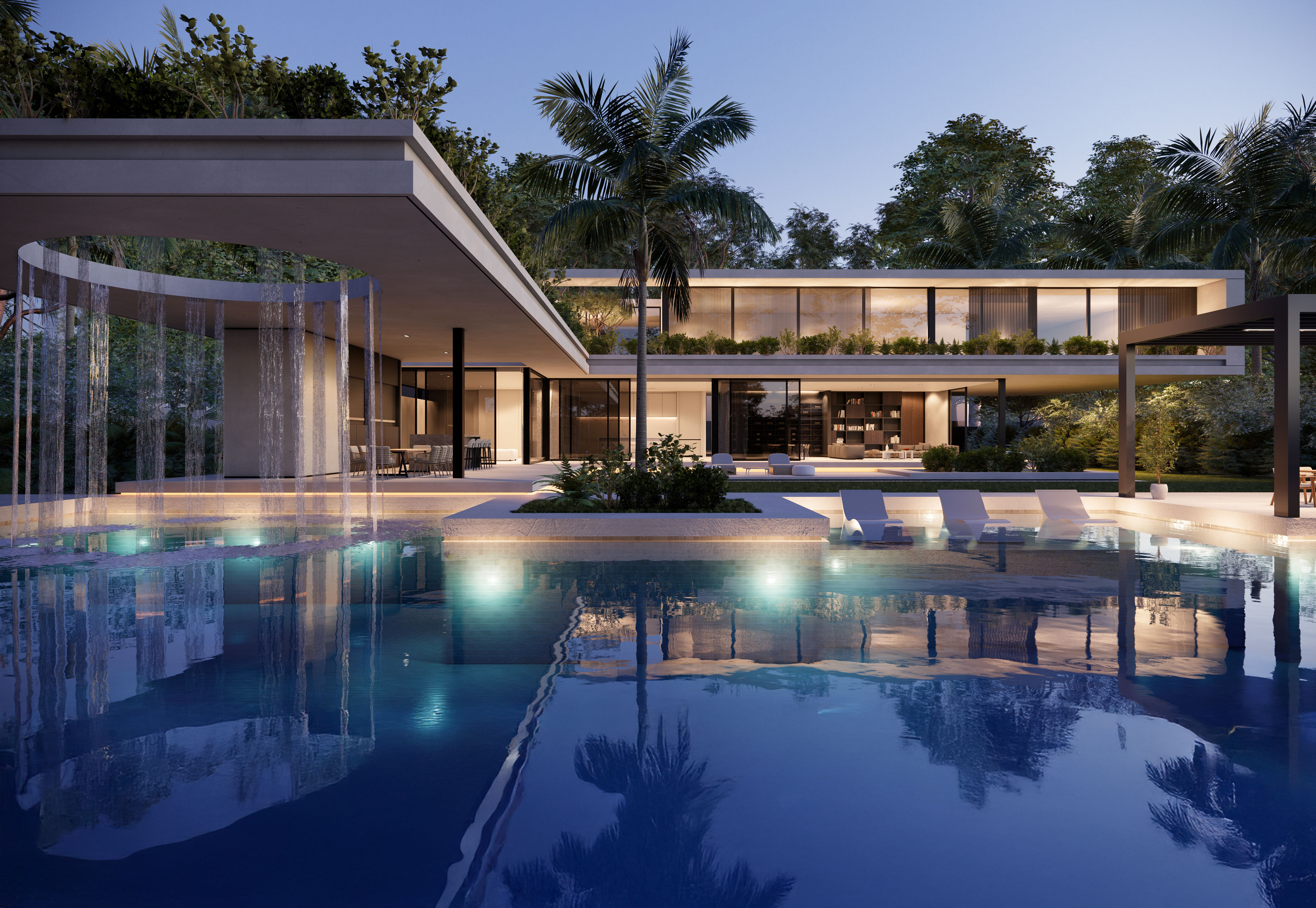 Cluster of fluffy, purple and white furry donut-shaped objects against a light gray background.