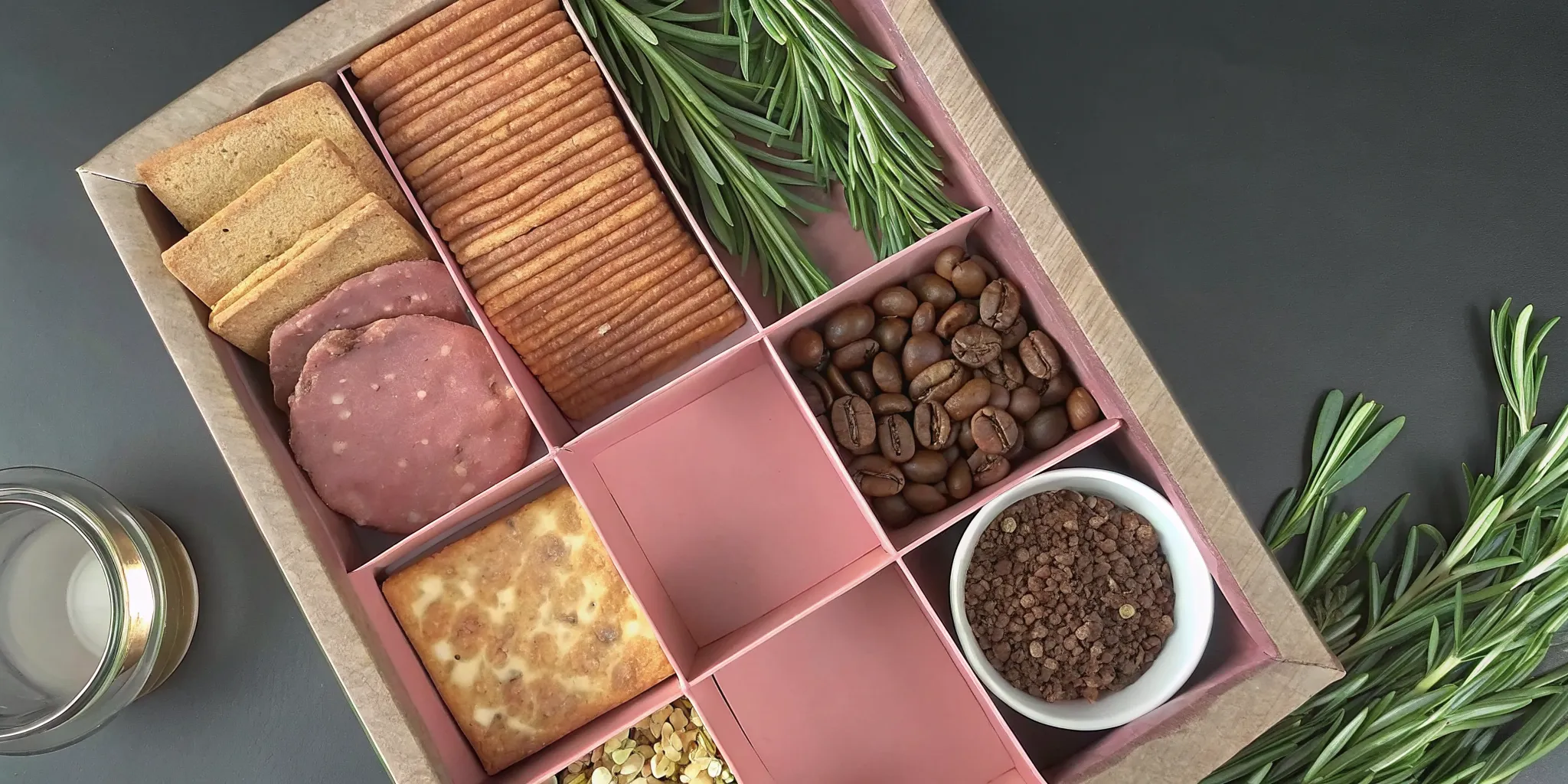 A unique food subscription box with artisan snacks and gourmet ingredients for foodies.