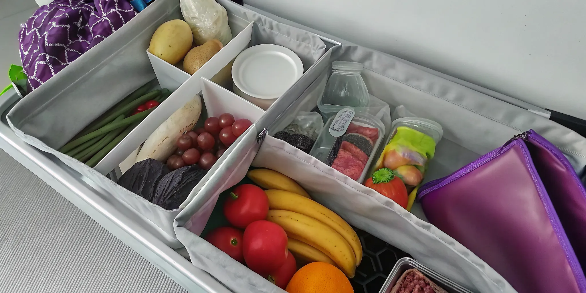Produce, proteins, dairy, and pantry staples organized for a family grocery list