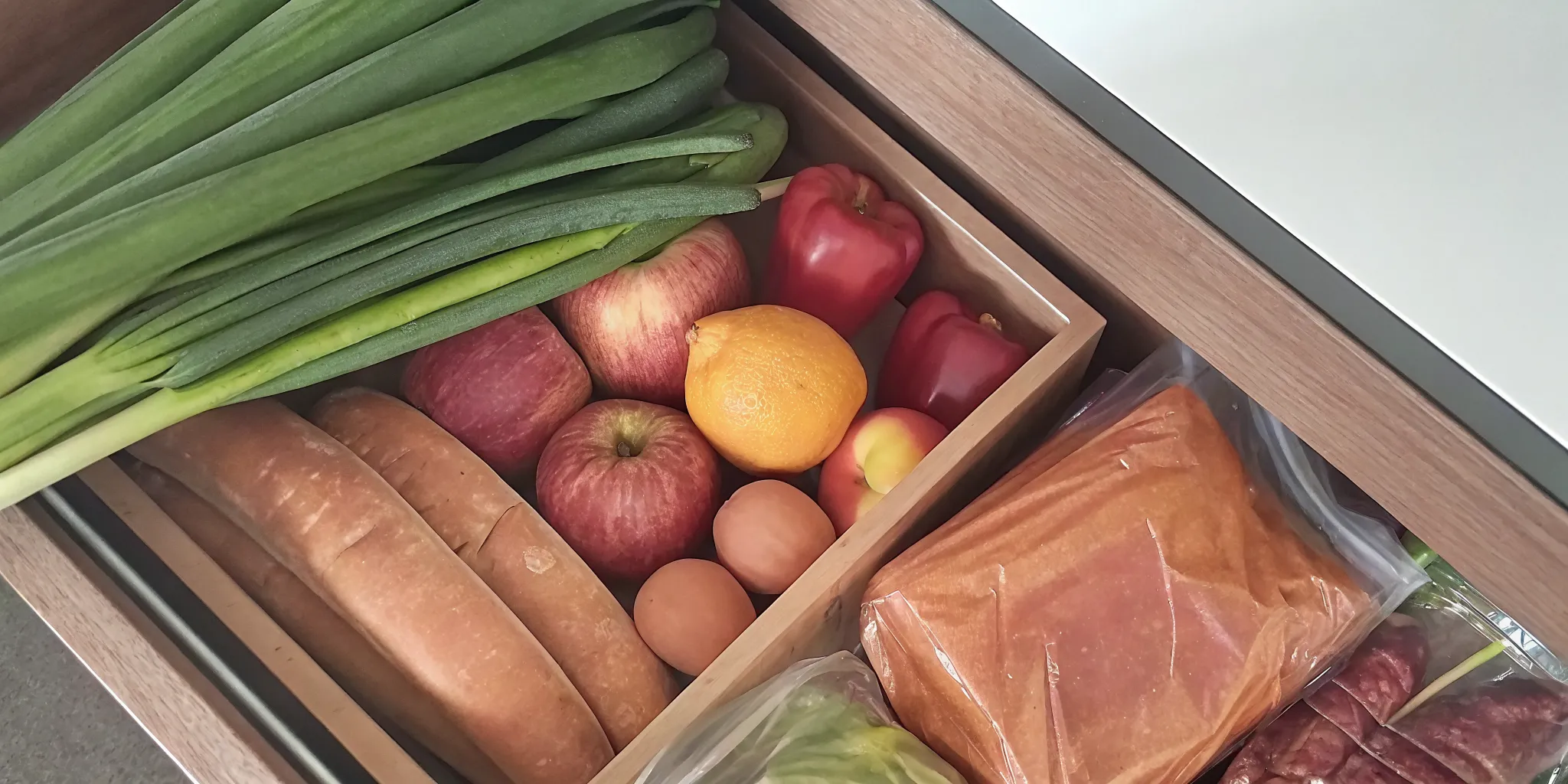 Fresh groceries organized to help reduce food waste
