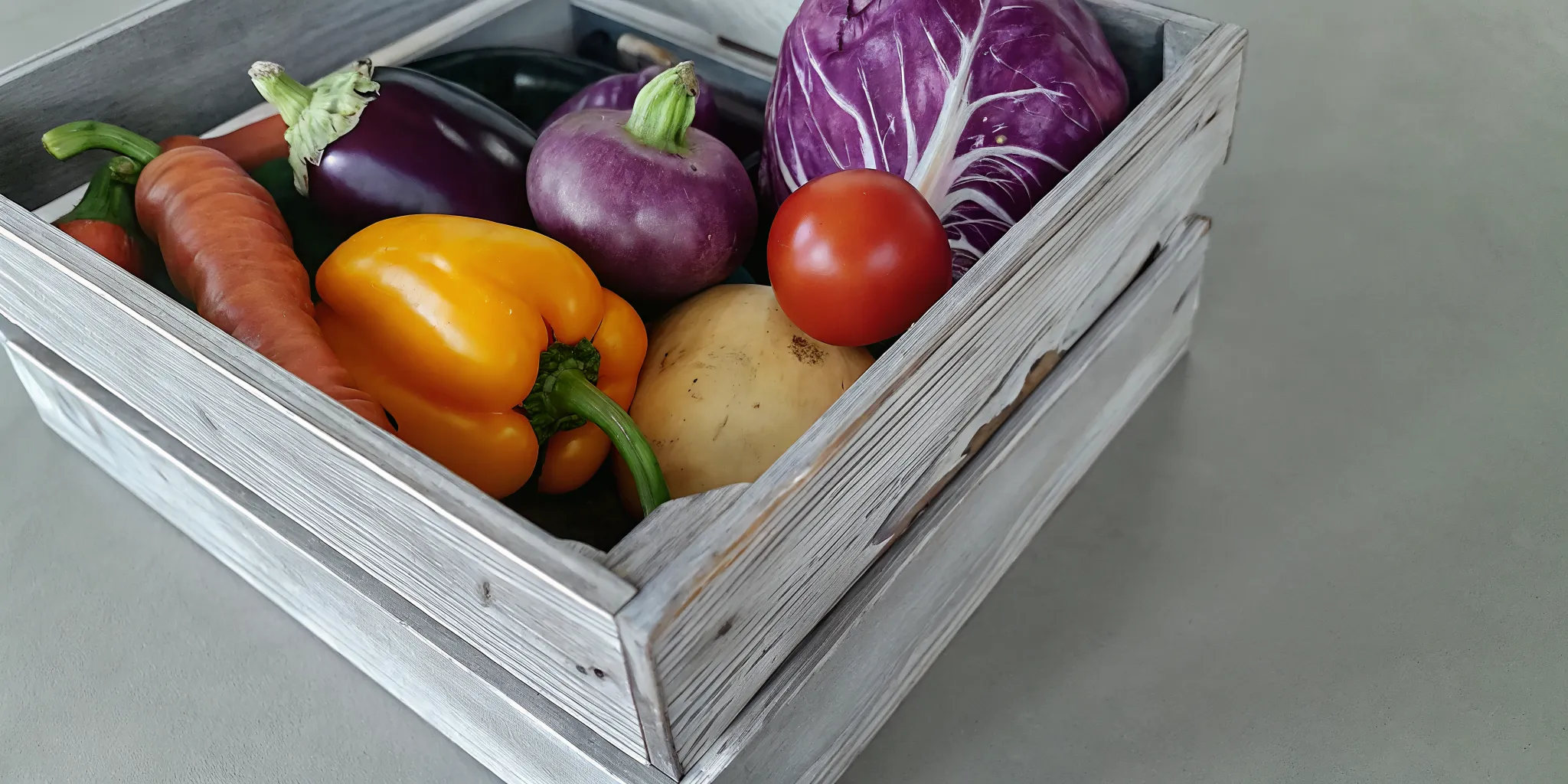 Fresh Ontario farm produce in a crate showcasing local sourcing