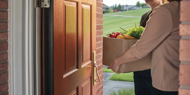 Fresh produce delivery to an Ontario home in autumn