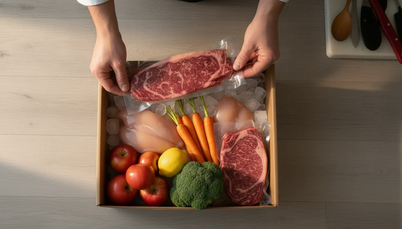 Refrigerated box with fresh quality-cut meat delivered to your Ontario home