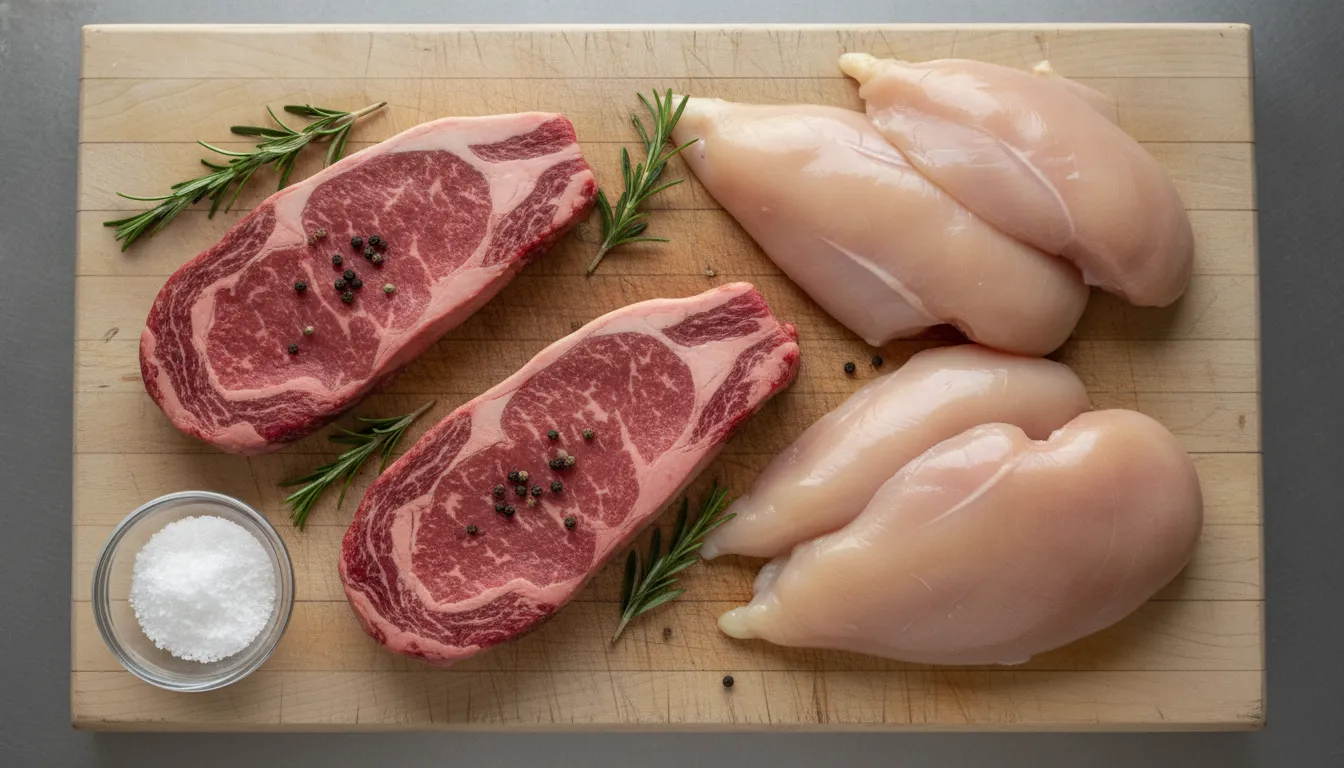 Fresh beef and pork cuts from a local supplier