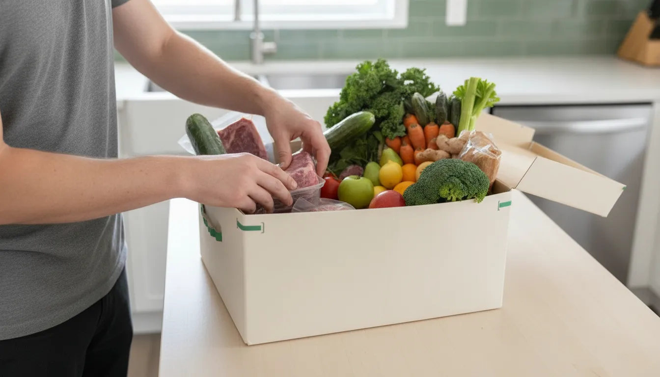 Fresh groceries prepared for refrigerated home delivery in Ontario