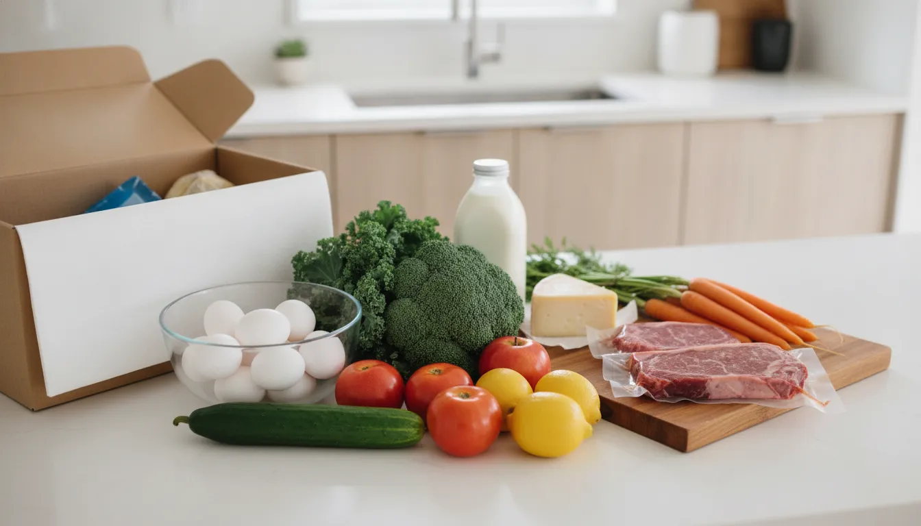 Insulated grocery delivery box protecting fresh food during transit