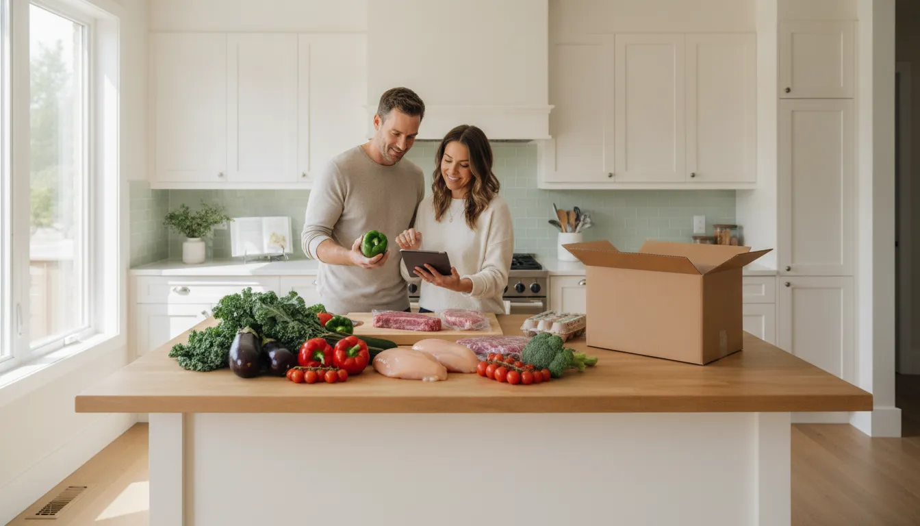 Household planning a weekly grocery delivery