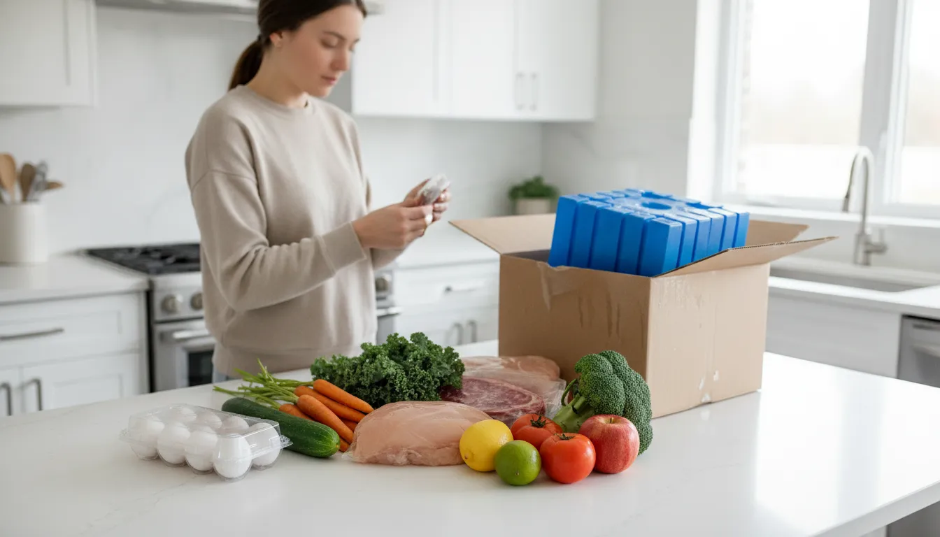 Fresh groceries arranged for a flexible weekly keto shopping routine