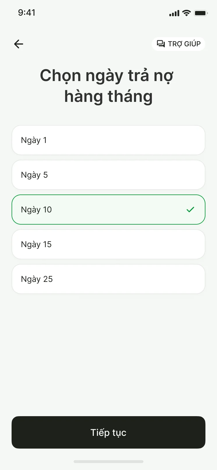 Chọn kỳ hạn vay evo money