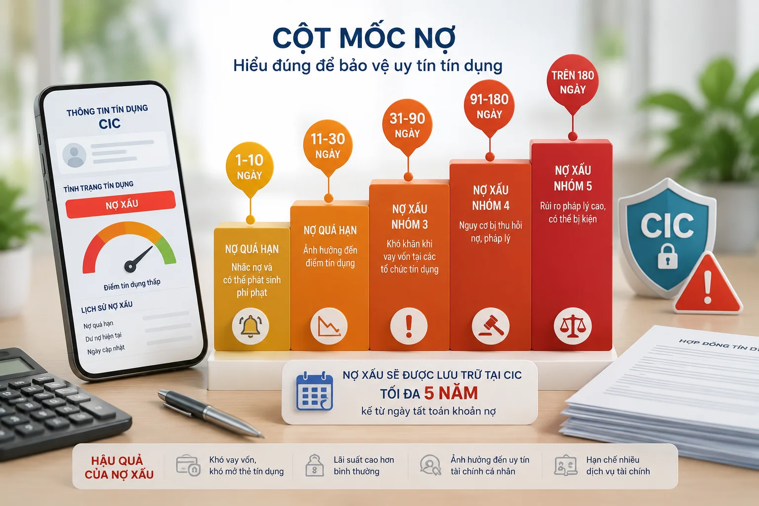 Giai đoạn nợ xấu theo từng mốc thời gian