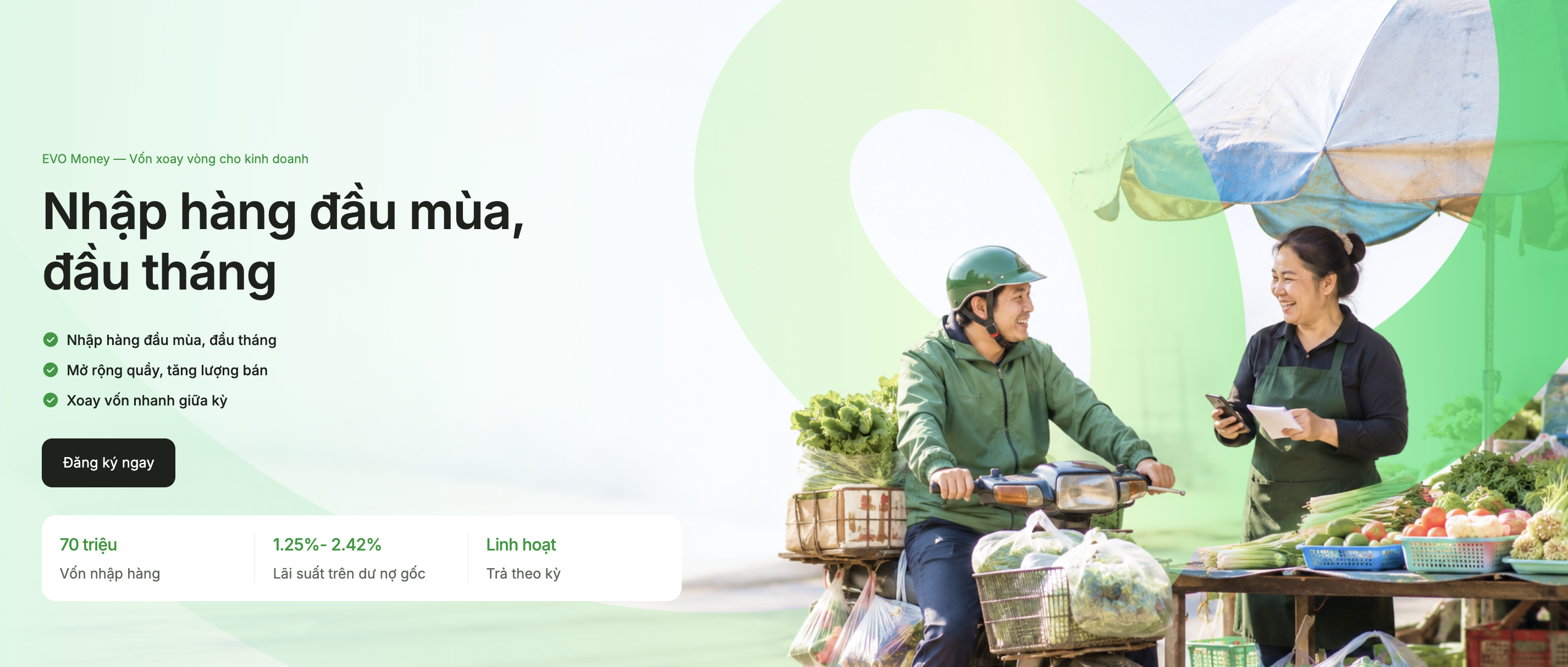 Vay vốn dành cho tiểu thương tại EVO Money