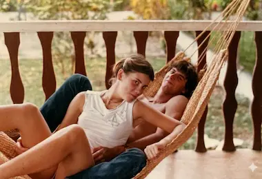 Relaxing moment for a couple in a hammock at Hacienda La Danesa.