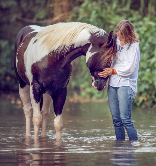Guest enjoying a horseback experience at Hacienda La Danesa in Ecuador