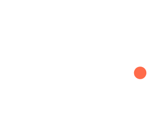 Weiße Buchstaben lm mit einem kleinen orangen Punkt, das Logo von Alltagshilfe.