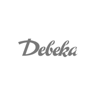 Debeka company logo in gray script font.