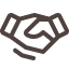 Symbol eines Händedrucks als Zeichen für Zusammenarbeit oder Vereinbarung.