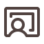 Icon of a person inside a framed window with an upload arrow above it.