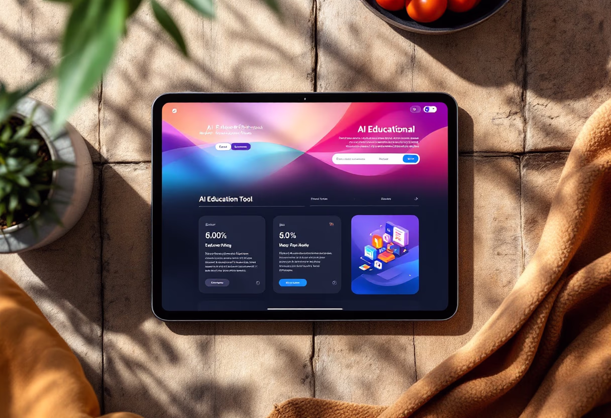 image of ai educational tool interface on a tablet