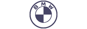 BMW logo with blue and white checkered quadrants inside a black circular border.