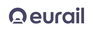 Eurail company logo in purple text with a rounded square symbol.