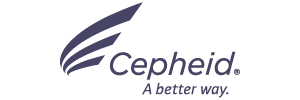Cepheid brand logo with stylized wing design above the word Cepheid.