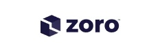 Zoro company logo with stylized geometric icon and text.