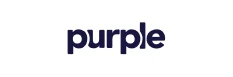 Purple brand logo with lowercase text on a white background.