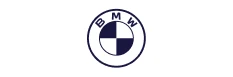 BMW logo with blue and white quadrants inside a circular border.