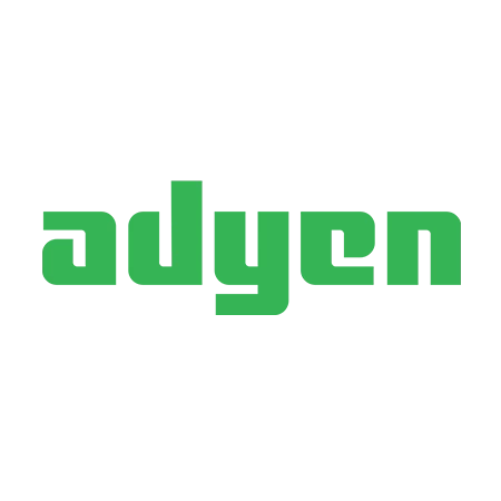 Adyen company logo in green text on black background.