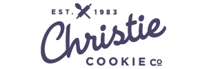 Christie Cookies logo featuring the brand name with a stylized 'X' above.