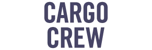 Text reading 'CARGO CREW' in bold, uppercase, dark blue letters on a transparent background.