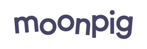 Moonpig logo in dark blue lowercase letters.