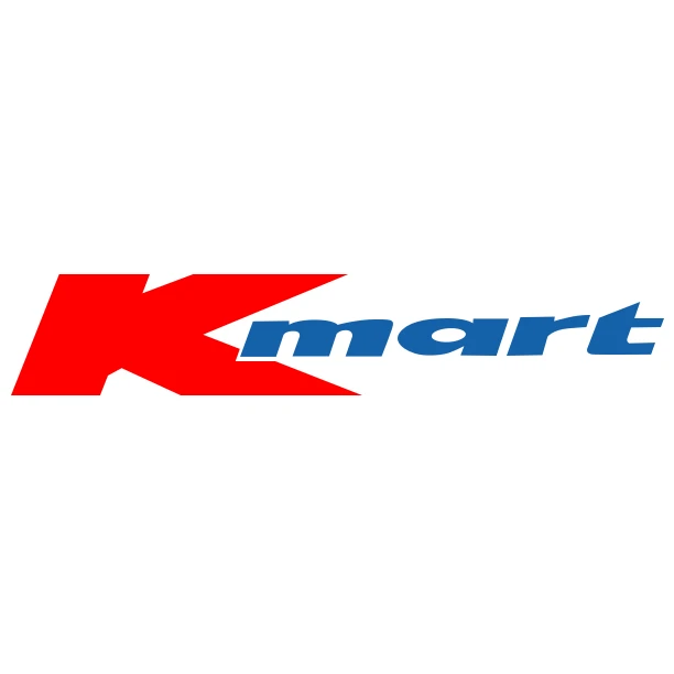 Kmart logo with a large red K followed by blue letters 'mart'.
