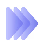 Three purple right-pointing arrows stacked horizontally with a gradient effect.