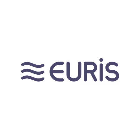 Euris company logo with three horizontal wavy lines to the left of the text.