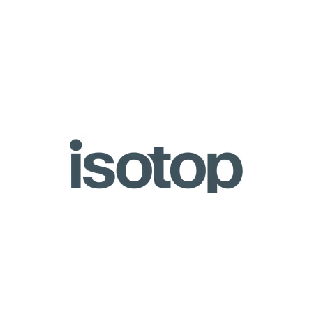 The word 'isotop' in lowercase black letters on a white background.