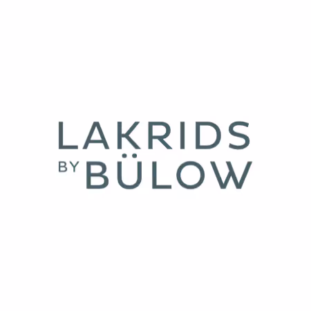 Lakrids by Bülow brand logo text in gray on white background.