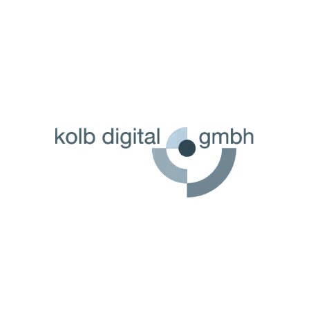 Kolb Digital logo with stylized circular design and text.