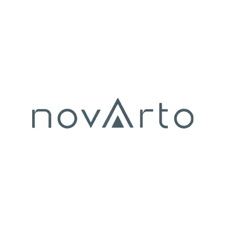 Novarto brand name logo with stylized letter A.