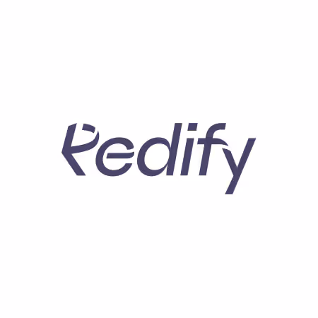 Redify brand name in stylized dark purple typography on a white background.