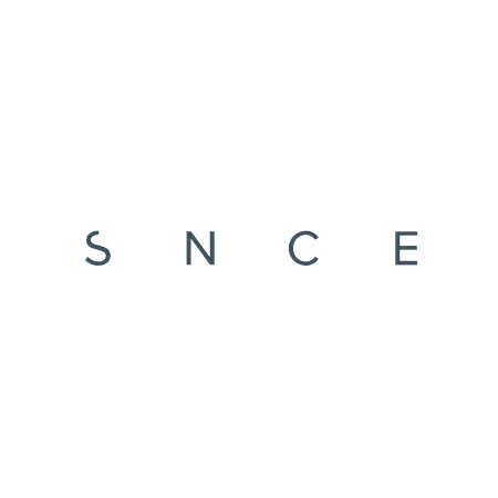 Logo with the letters SNCE evenly spaced in a minimalist style.