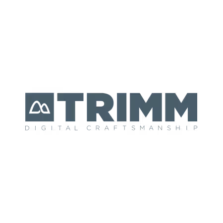 TRIMM logo with stylized mountain icon and the tagline Digital Craftsmanship.