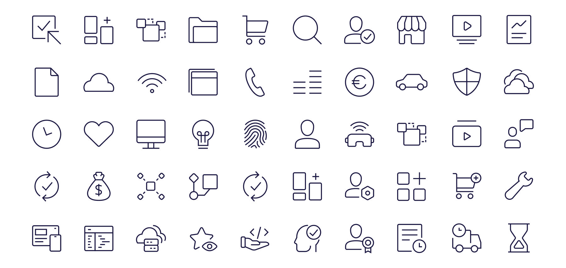 Monochromatic icon set